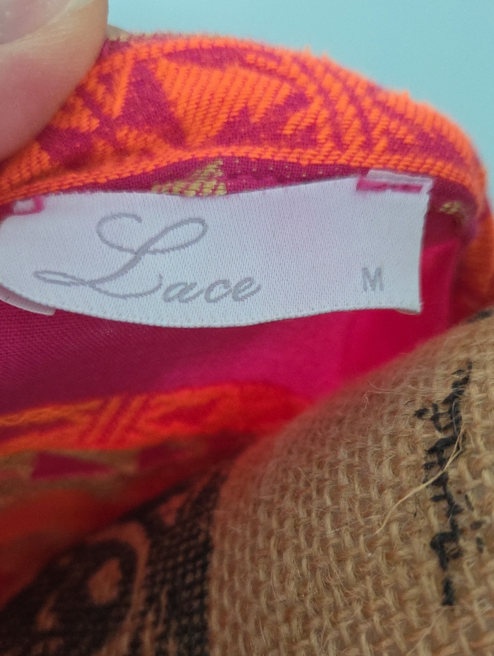 Lace The Label Fuchsia & Orange Geometric Embroidered Boho Mini Dress M EUC - Picture 5 of 15